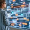ai automation engineer woman looking at display